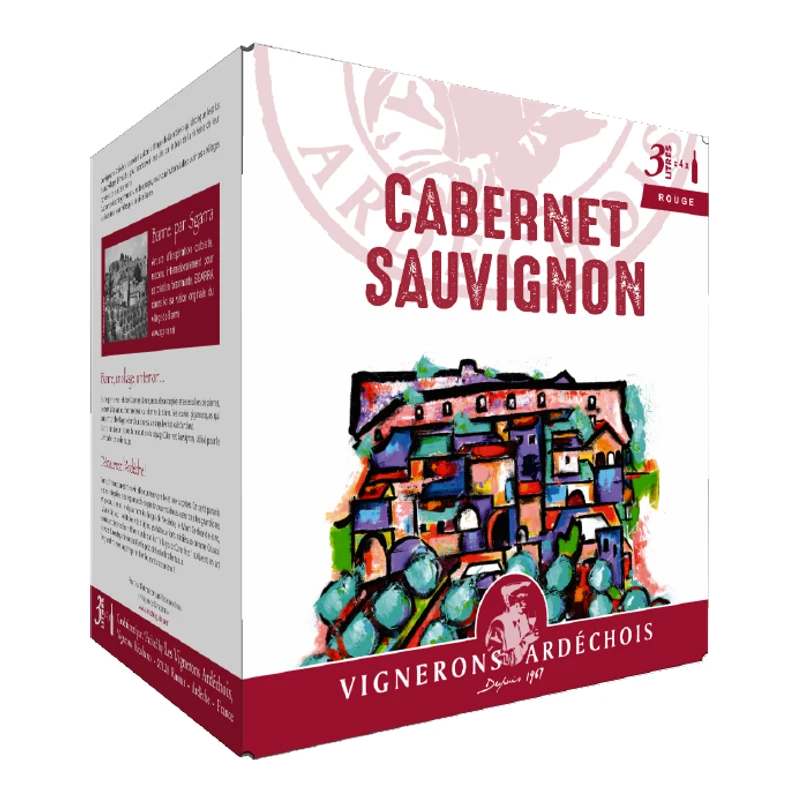 BIB IGP Vignerons Ardechois 3L Cabernet Sauvignon