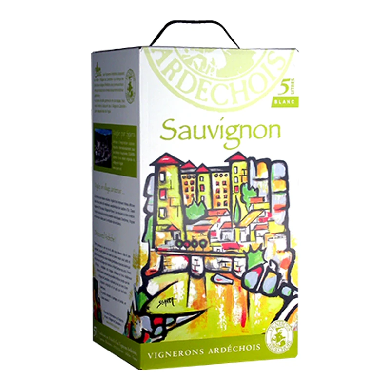 BIB IGP Vignerons Ardechois 5L Sauvignon Blanc